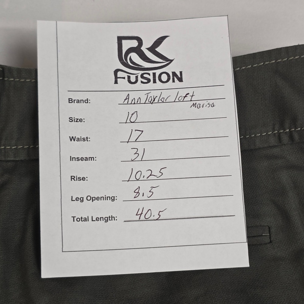 Ann Taylor LOFT Marisa Straight Leg Pants Olive Green Size 10 Professional - Picture 4 of 13